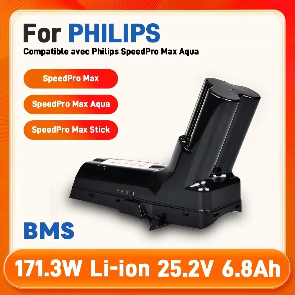 

25.2V Replacement Battery for Philips SpeedPro Max Cordless Vacuum 7000/8000 Series, Fits XC7057/01, XC8049/01, XC8057/01