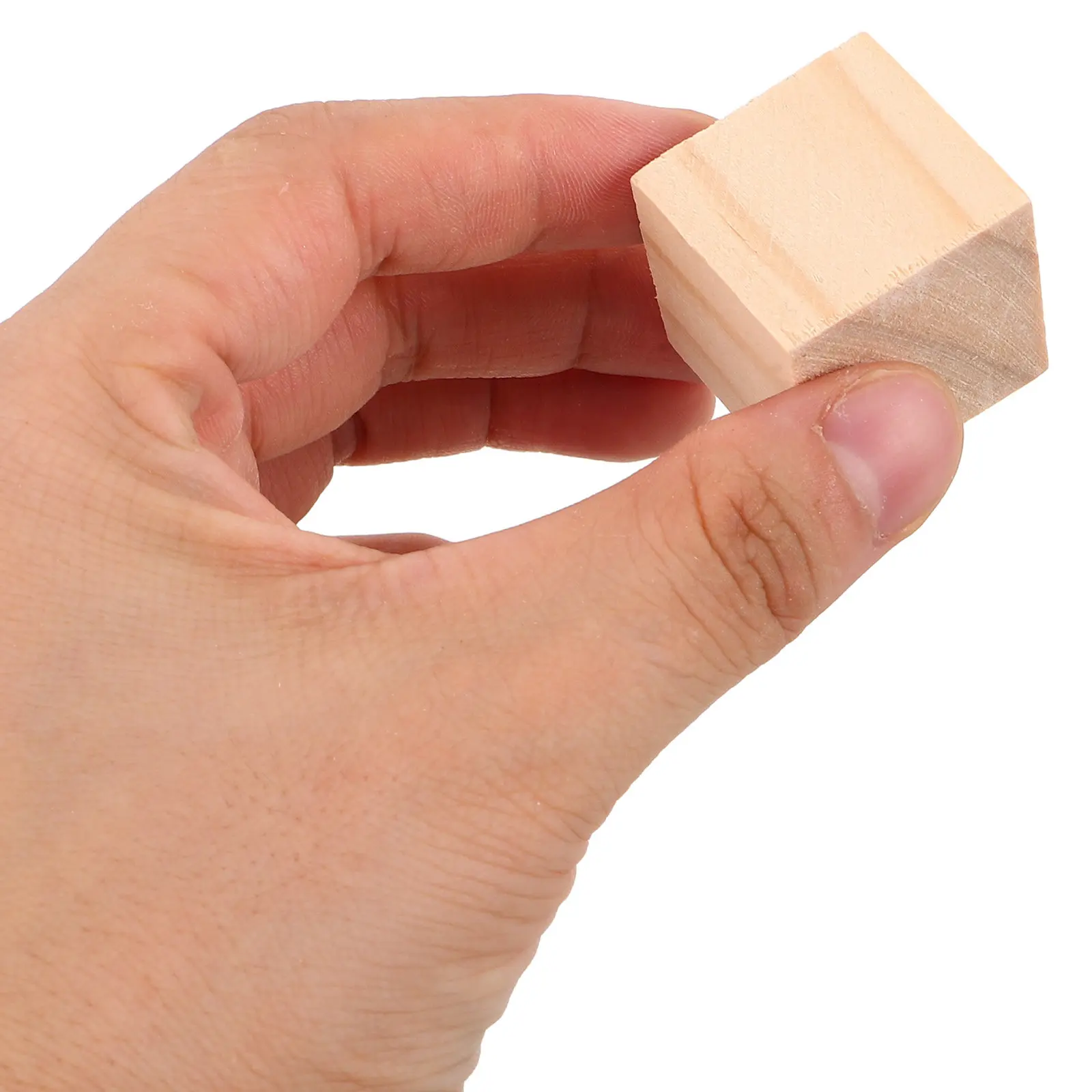 100Pcs Wooden Square Blocks Natural Wood Craft Squares for DIY Home School Office Stacking Educational Activities