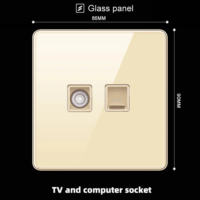 Type 86 Concealed Gigabit Network Socket CAT6 Broadband Information Panel Category 6 Network Cable Socket TV Computer Socket