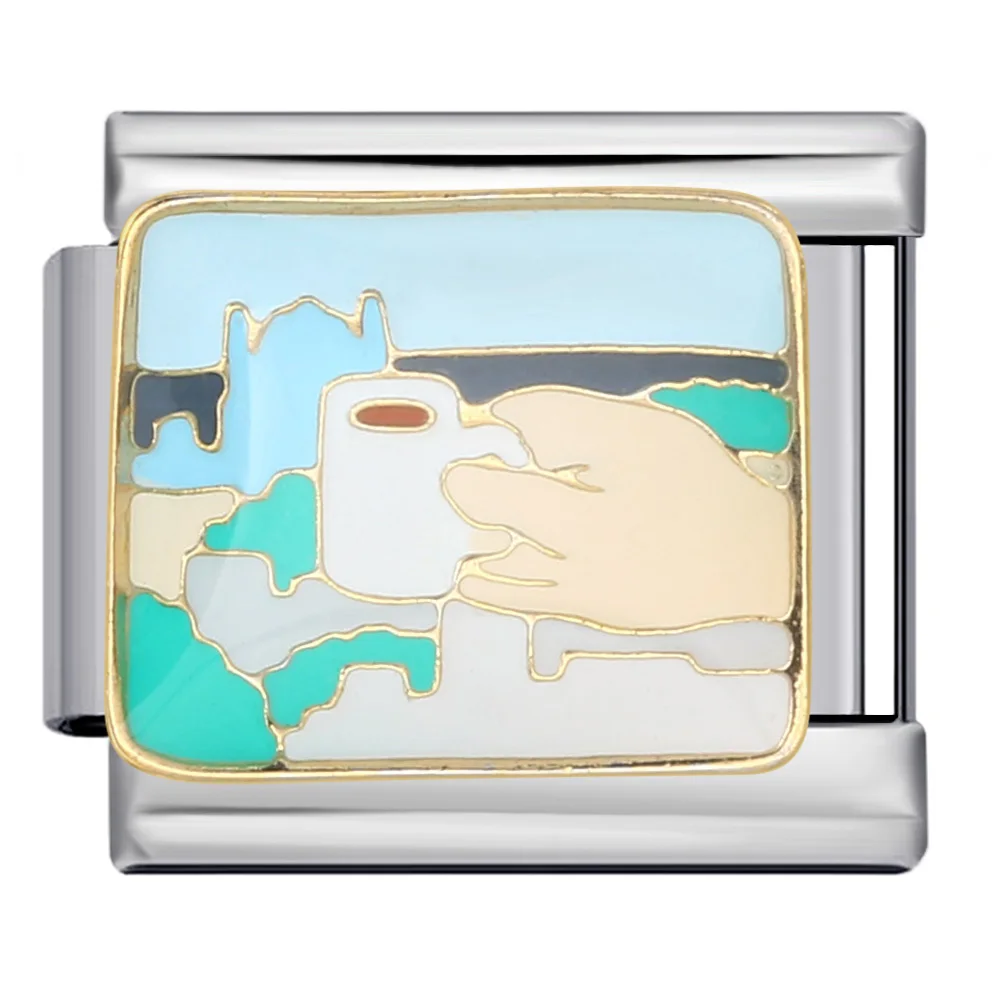 Mode Weltberühmte Sehenswürdigkeiten Schloss Italienischer Charm-Anhänger Passend für 9mm Edelstahlarmband DIY Schmuckherstellung Geschenk für Frauen und Männer – Detail 2