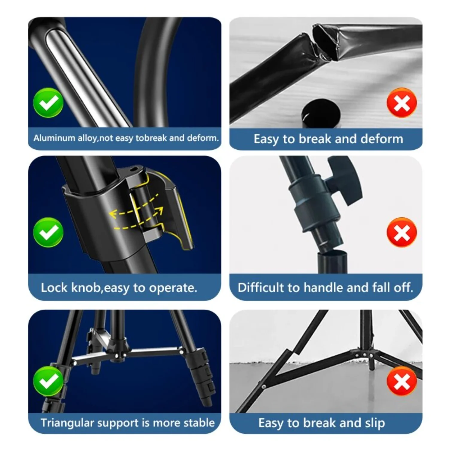 Telefone com tripé, câmera com tripé extensível, tripé leve para viagem para smartphone