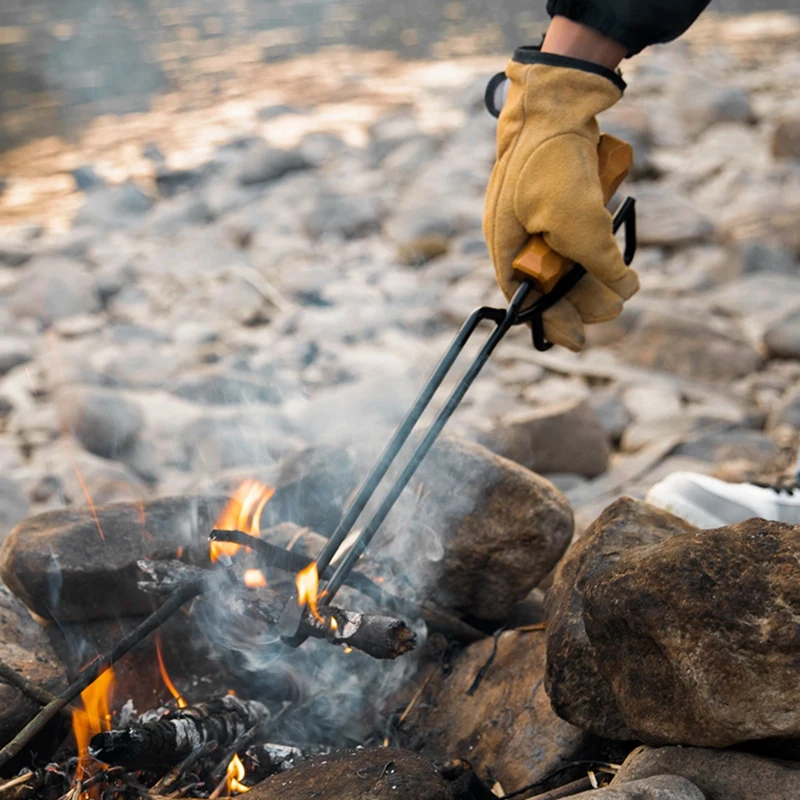 ملقط النار للشواء، حريق الشتاء، أداة منتقي الكرز الفحمي، لعبة البوكر الناري للتخييم
