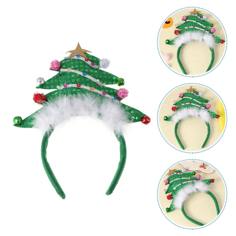 

Christmas Tree Bell Hair Hoop Comfortable Size Fits Lightweight Non-Deform Christmas Hair Accessories Festival