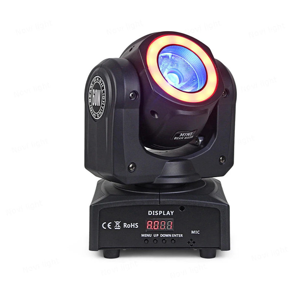 Chang Dj-Lumière à Tête Mobile RGBW 4 en 1 60W, Mini Faisceau Lumineux LED avec Bande Halo, Équipement de Scène pour ixet Club