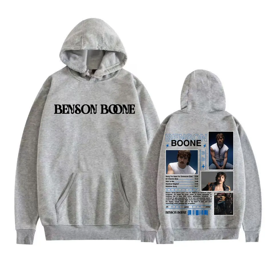 Benson Boone الأمريكية جولة القلب غطاء هوديس الرجال Harajuku الهيب هوب الشرير نمط بلوزات عادية الصوف طويلة الأكمام البلوفرات