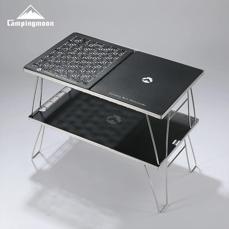 

Многофункциональный стол CAMPINGOON T-2309BK из алюминиевого сплава, черный, раскладной, с подставкой для аксессуаров