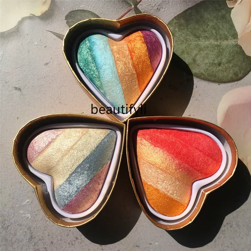 Heart-Shaped Highlight Eye Shadow Blush Rainbow Shadow Unicorn