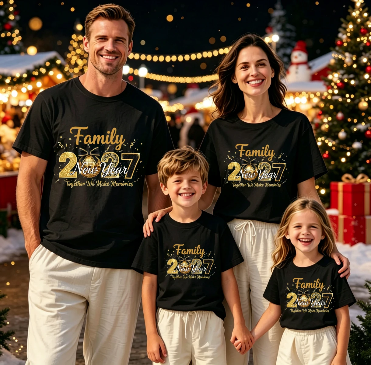 Family New Year 2027 We Make Memories New Year Family T-Shirt - Funny New Year Family Matching  Party kids Tshirt