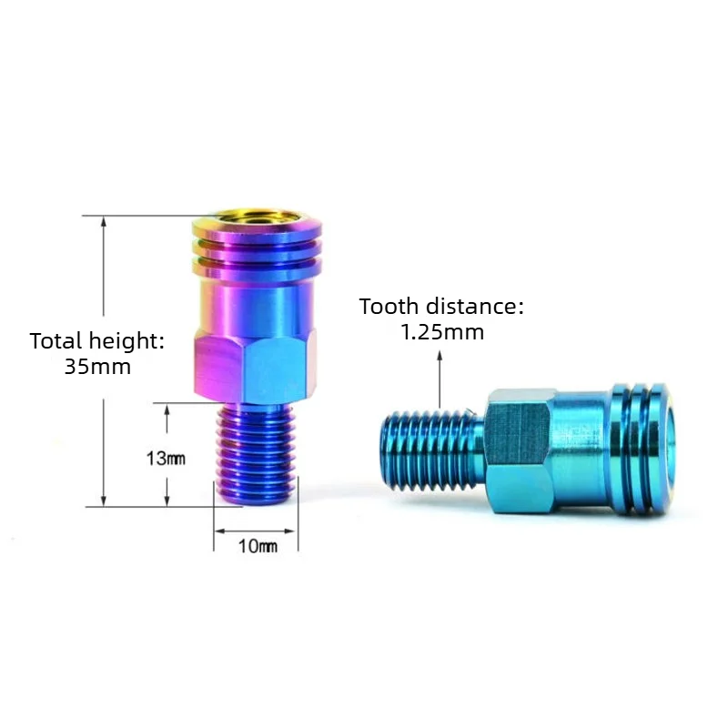 TC4 Titanium Alloy Mirror Riser Screws M10 Motorcycle Rearview Mirror Adapter Bolts Positive Reverse Thread Modification Parts