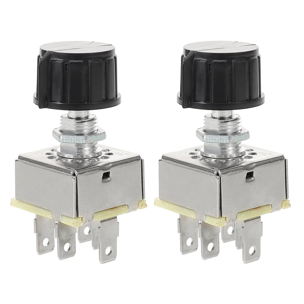 

2Pcs Air Conditioning Blower Switch Rotary 3-Speed Adjustable Fan Control Universal Car Ac Motor Replacement Metal Switch