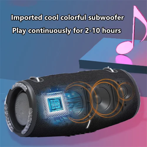 Imagen 2 del producto Altavoz Bluetooth portátil resistente al agua de 100W de alta potencia RGB luz colorida Subwoofer inalámbrico 360 estéreo envolvente TWS FM Boom Box