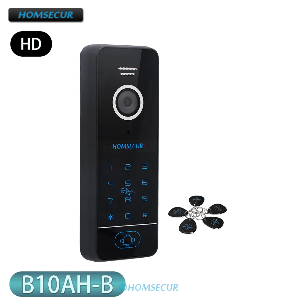 

HOMSECUR 4 Wire HD B10AH-B Doorbell Camera RFID Password Access For HDK Series Video&Audio Home Doorphone Intercom