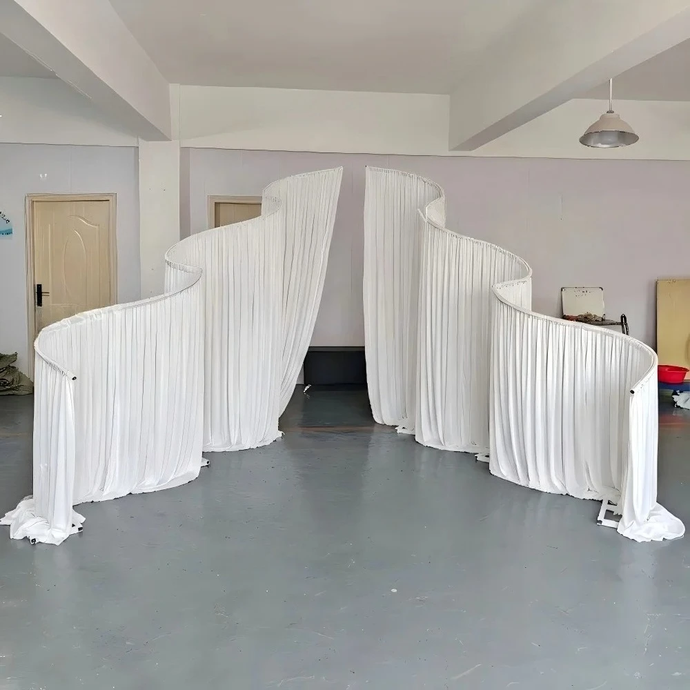 2 Stück Luxuriöser Wellenförmiger Höhenverstellbarer Rahmen-Bogen-Hintergrund für Outdoor-Partys, Events, Hochzeiten, Anpassbare Requisiten – Detail 3