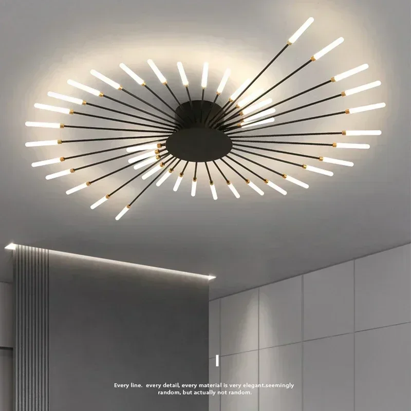 Modern Spiral Firework Led Chandelier Lighting Living Dining Room Ceiling Lights Luminaria Bedroom Loft Dimmable Lamp Home Decor