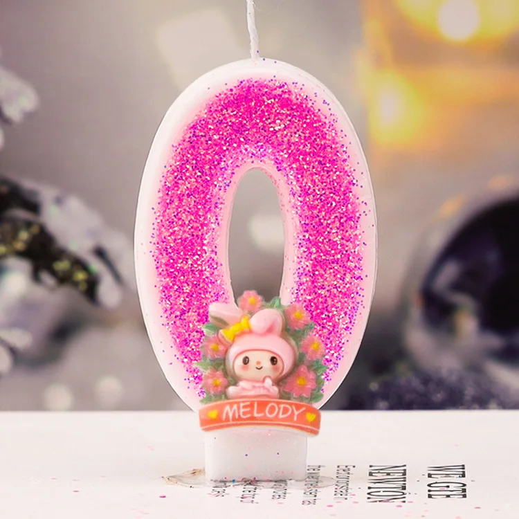 Kawaii My Melody Birthday Candle Sanrio number Candles Birthday Cake Decoration Anniversary Party Candles Scene decoration