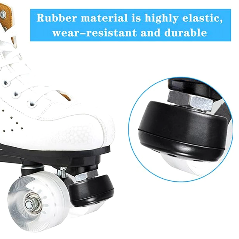 1 Paar 85a Rollschuhe mit 14mm Schraube (9/16 Zoll), verstellbare Gummi brems blocks topper für Quad-Skates schwarz