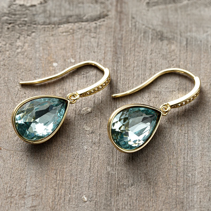 Huitan Versatile Pear Design Drop Earrings for Women Gold Color Party Wedding Fancy Accessories Trendy Lady Jewelry with CZ