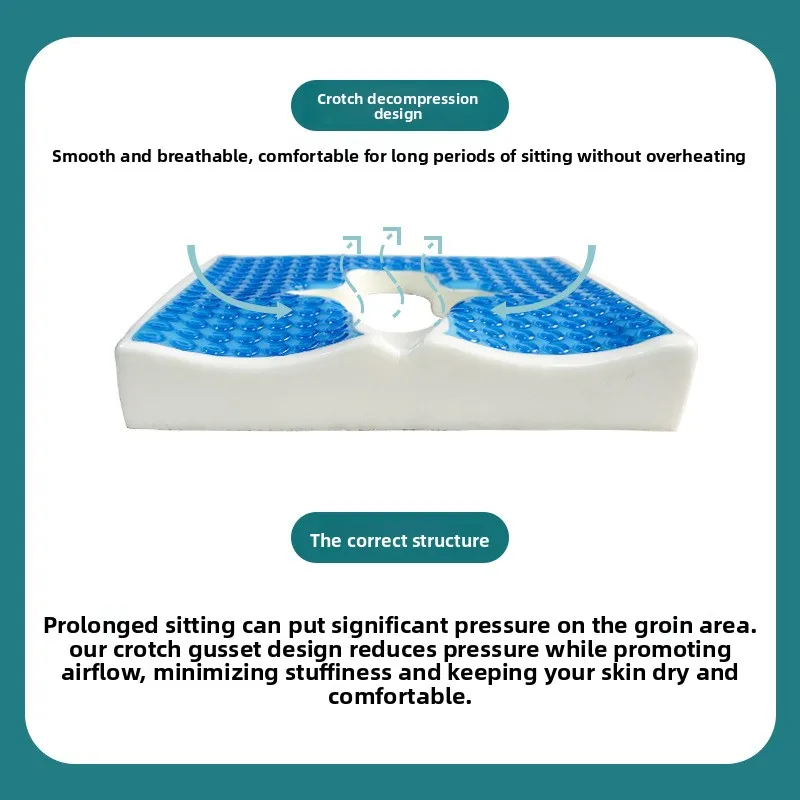 Breathable Fiber‑Made Relief Cushion, T‑Shaped Opening, Triangular Slope Seat Pad, Comfort‑Focused Pressure‑Easing Seat Support