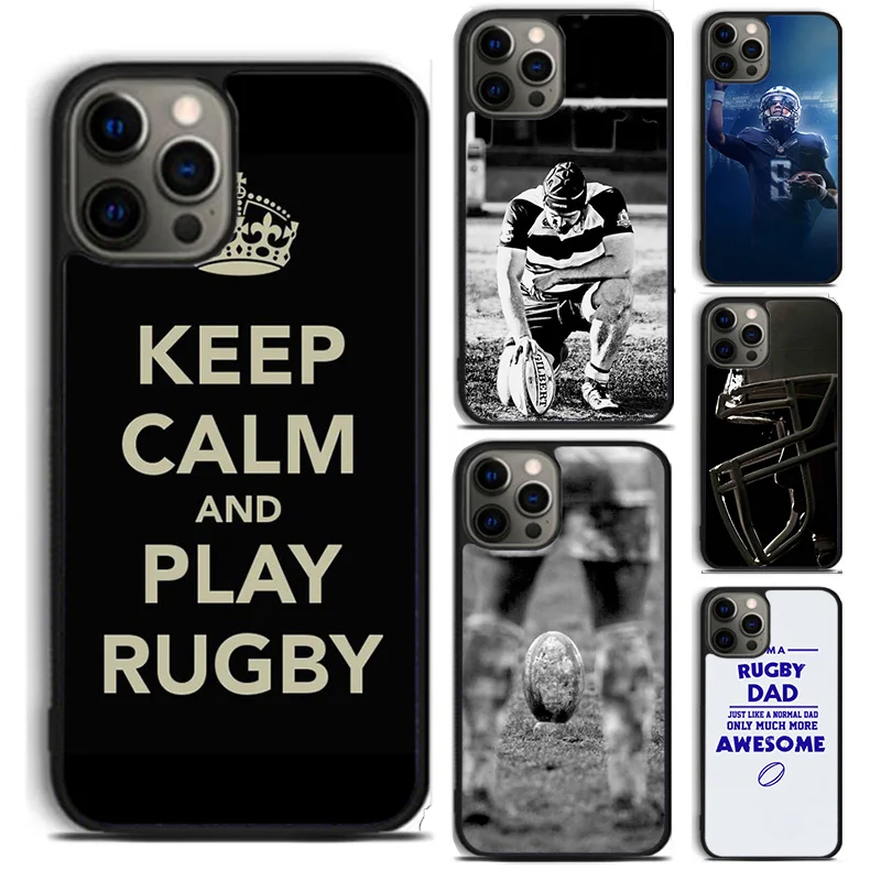 Keep Calm and Play Rugby phone Case Cover For iPhone 16 15 14 Plus XR XS apple 16 11 12 13 mini Pro Max coque