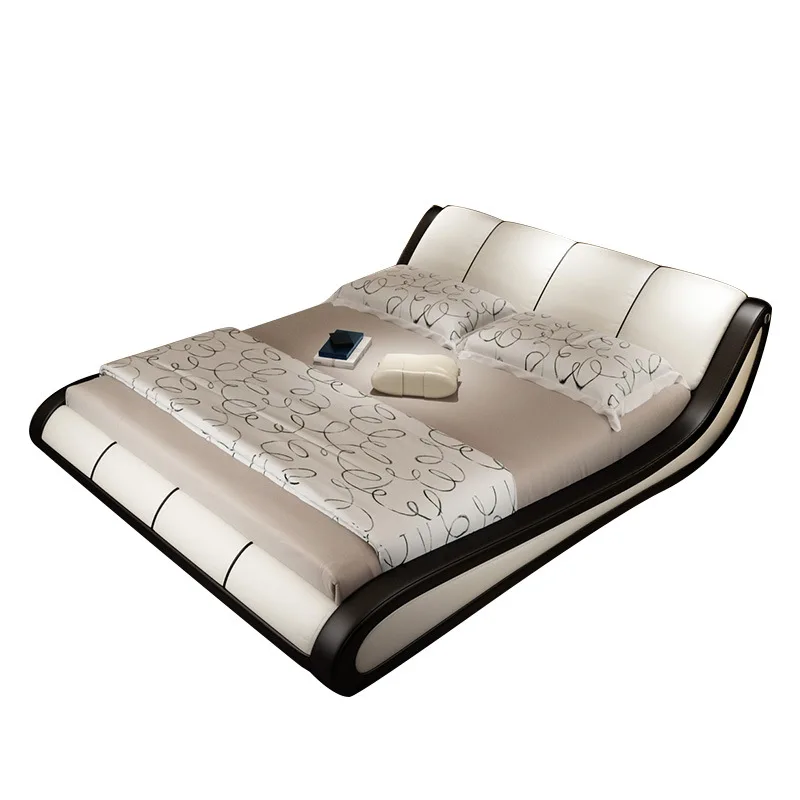 

Leather bed, tatami, master bedroom, pneumatic, storage, modern, simple, European style