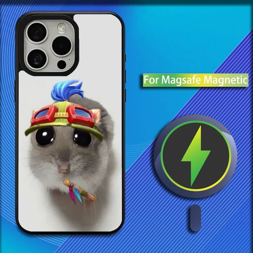 Cute Funny L-LOL Teemo Phone Case For iPhone 16,15,14,13,12,11,Plus,Pro,Max,Mini Magsafe Magnetic Wireless Charging