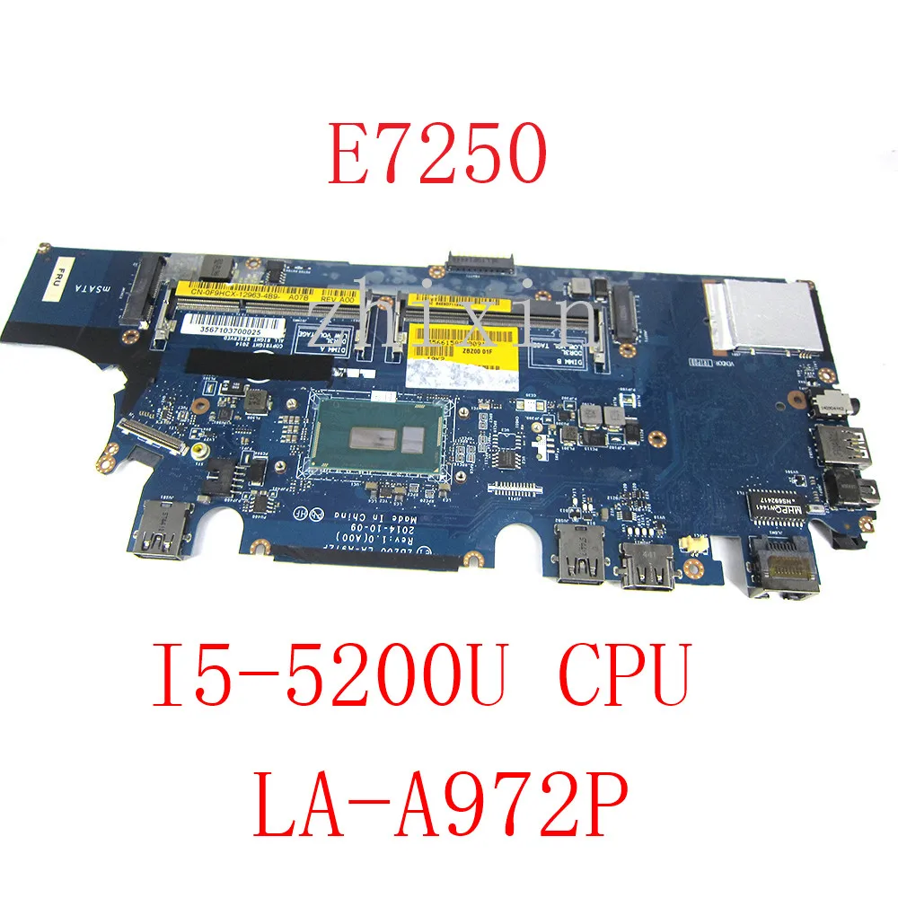 Yourui UNTUK DELL Latitude E7250 Laptop Motherboard I5-5200U DDR3 ZBZ00 02YX3C SR23Y Notebook Mainboard