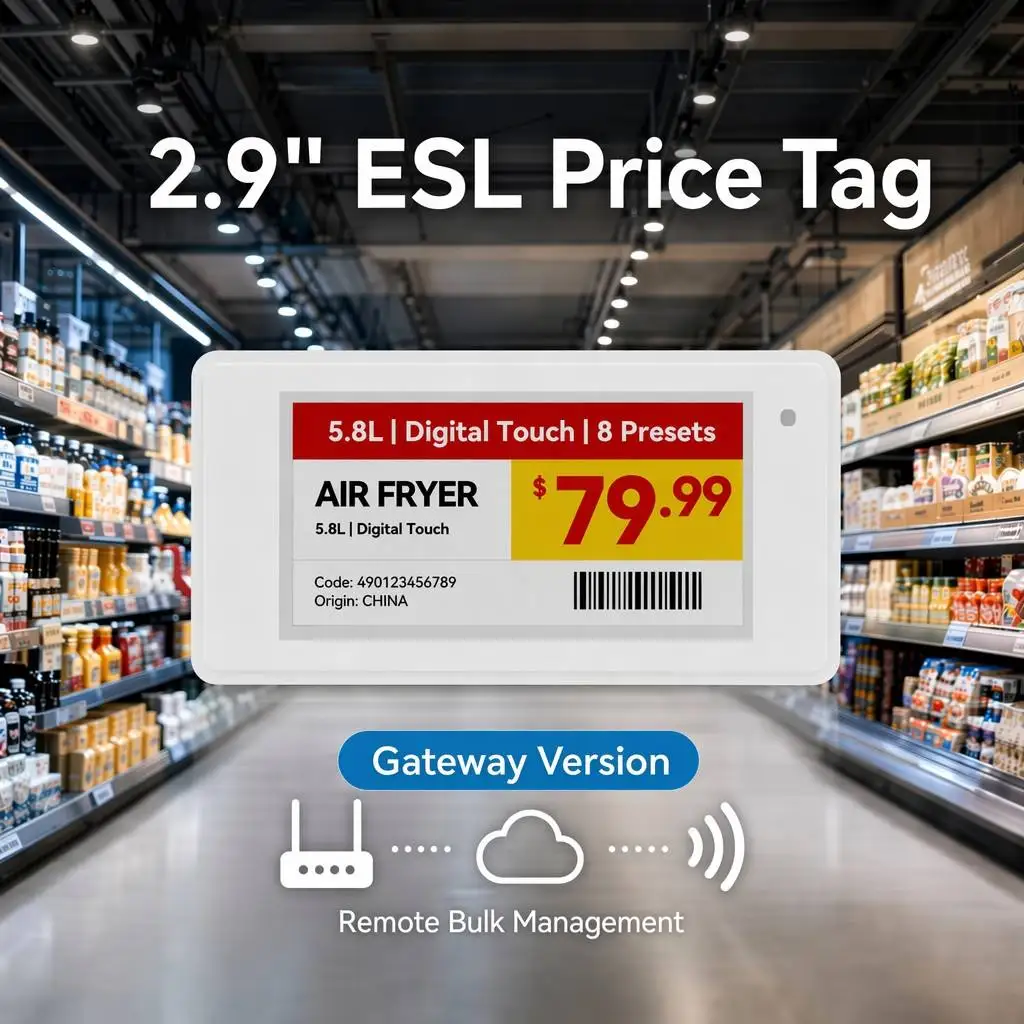 2.9'' Eink Digital Price Tag Price Display Electronic Shelf Label ESL Gateway Control Use Electronic Price Tags For Supermarket