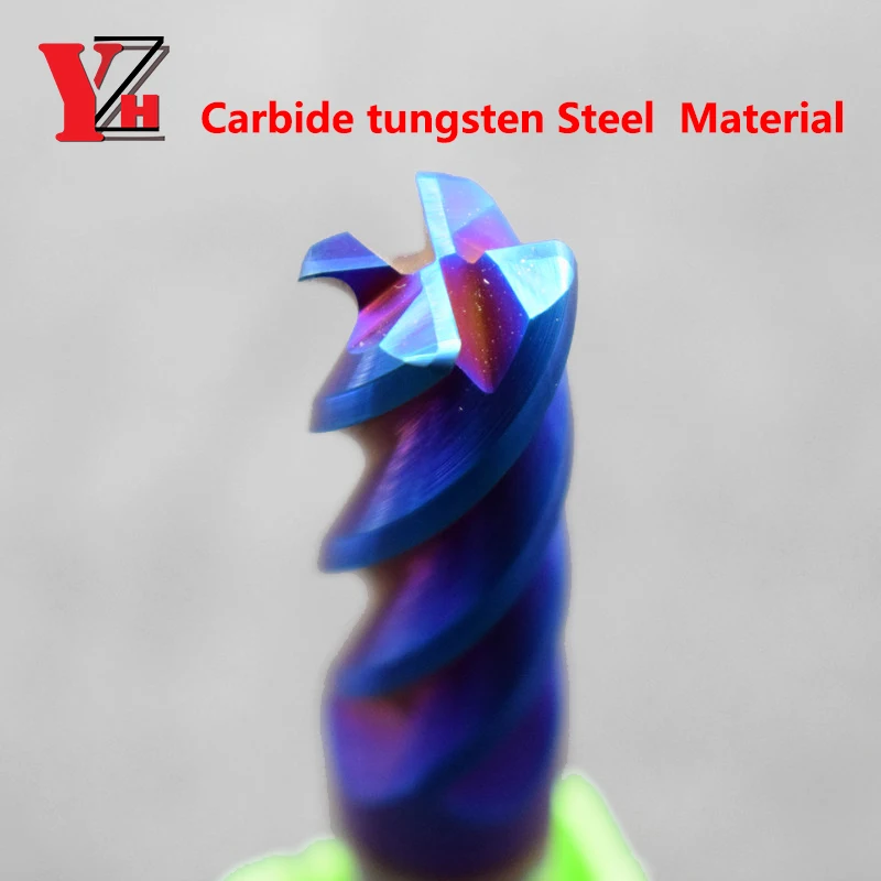 مطحنة نهاية نصف قطر الزاوية HRC45/55/65 3/4 فلوت CNC R قاطع فولاذي 2R0.5 3R0.5 4R0.5 5R0.5 6R0.5 8R0.5 10R0.5