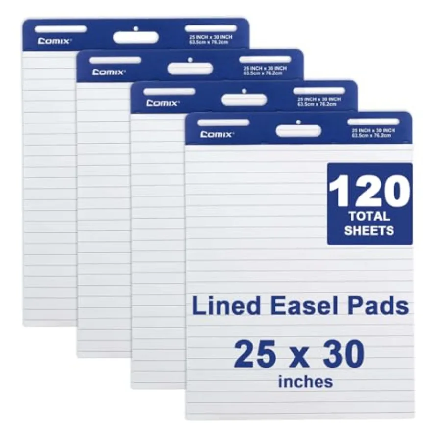 

Самоклеящаяся бумага для флипчартов 25 x 30 дюймов, для учителей, большая, 30 листов/блок, 4 блока/упаковка