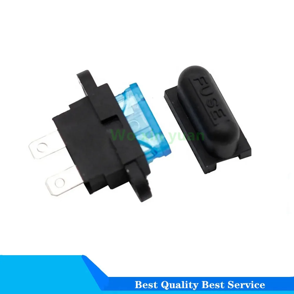 5PCS Auto ATC Blade Standard Fuse Holder Seat for Car Boat Truck SUV With Cover Black + 5PCS Auto ATC Blade Standard Fuse 5.0 1