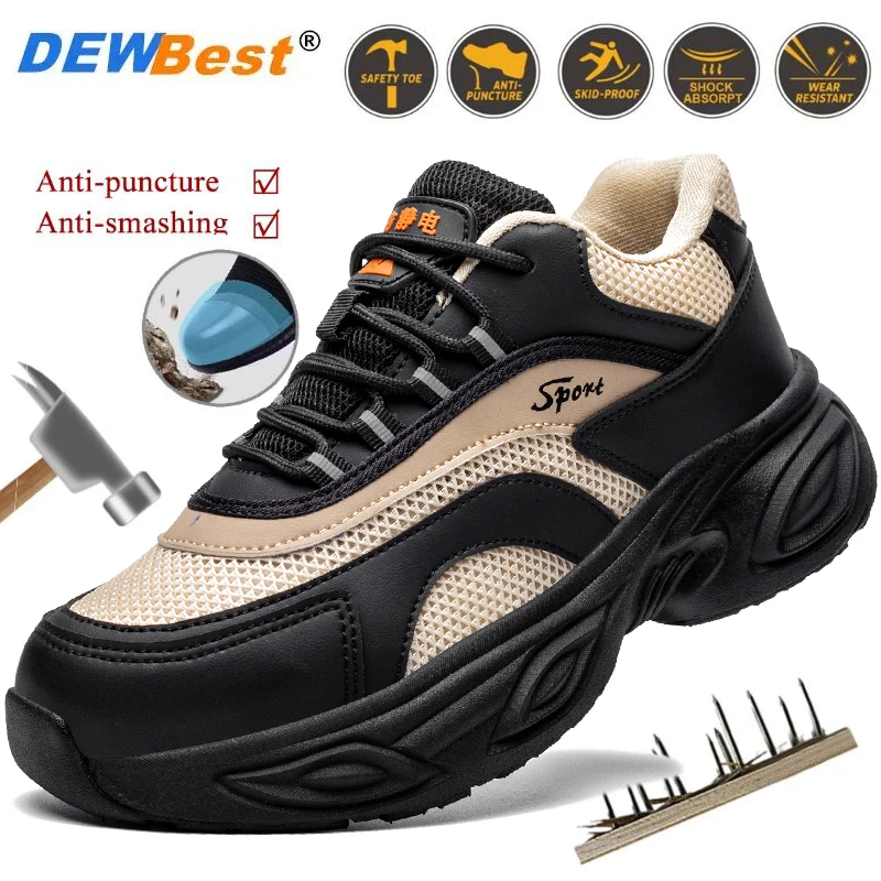 

New Ladies Fashion Anti-Static Station Lightweight Wear-Resistant Safety Shoes Comfortable Breathable Work Shoes