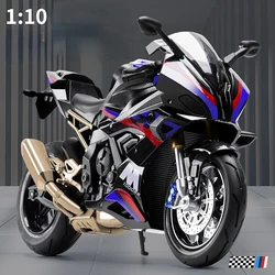 1:10 S1000RR Simulation Alloy Motorcycle Model Shock Absorbers Sound and Light Collection Toy Car Kid Gift M63