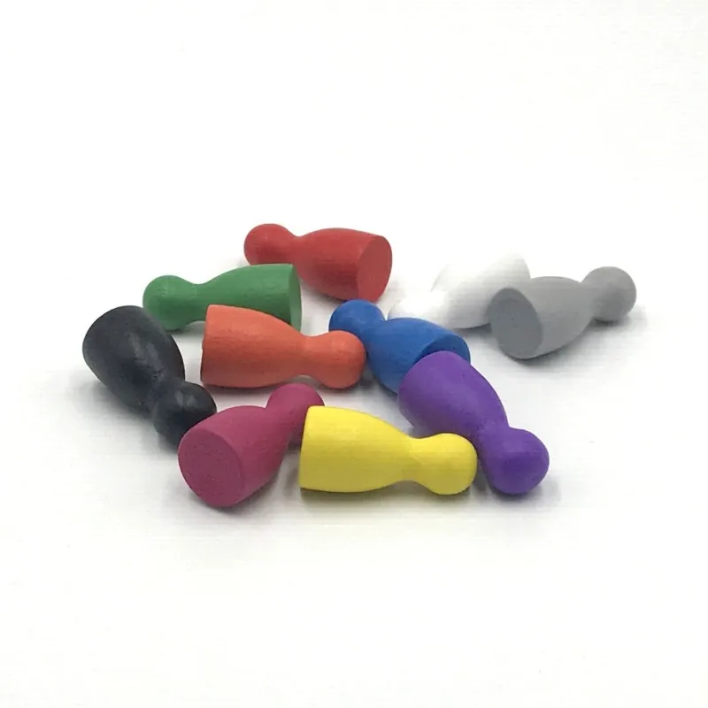 10 Pcs/Set Colorful Chess Pieces Board Game Wood Games Accessories