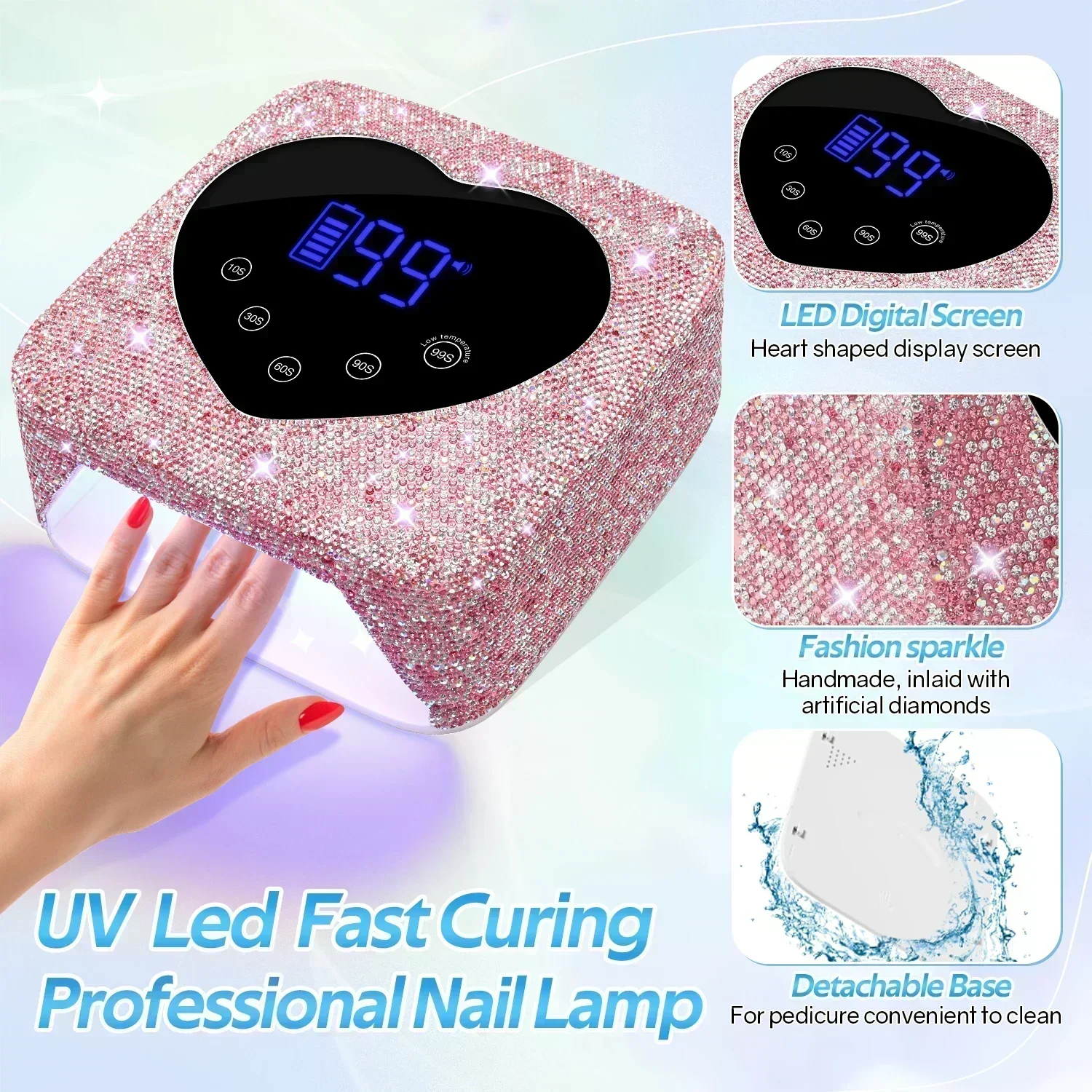 72 W draadloze UV-nagellamp oplaadbaar 30 LED's nageldroger UV-lichtcabine professionele nail art manicure gereedschap voor thuis en salon