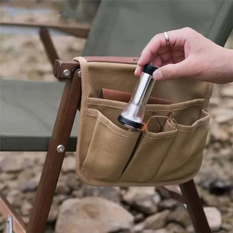 Outdoor Camping Chair Armrest Hanging Bag Side Multi-pocket Organizer Chair Multifunctional Portable Storage Bag