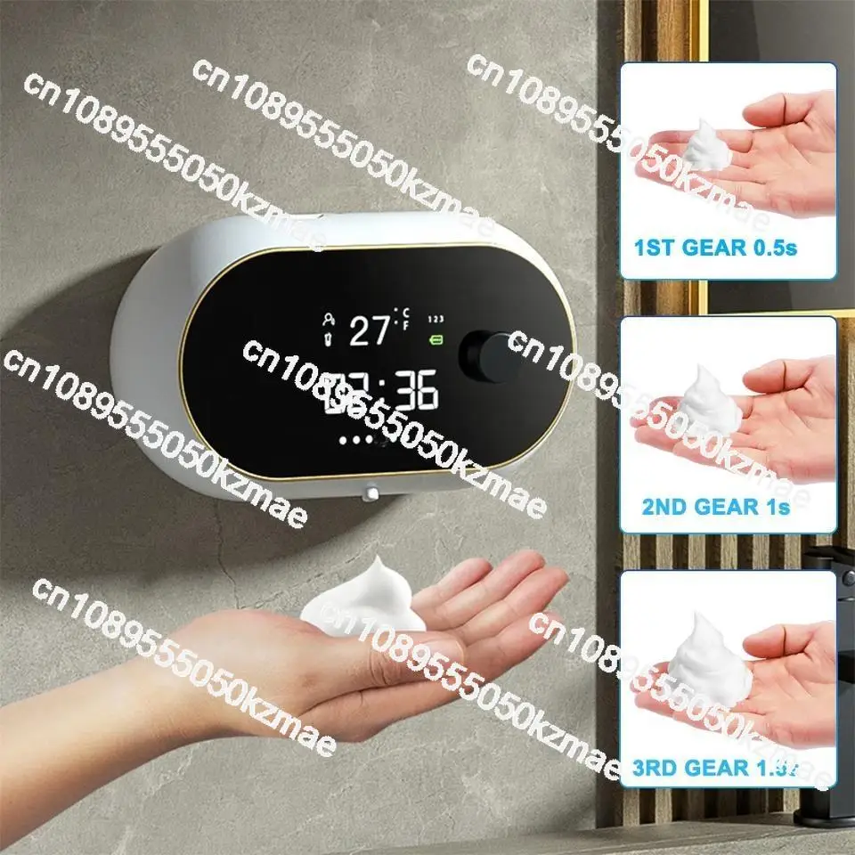 

FOR Creative Liquid Foam SoapDispensers Time Temperature Display HumanBody Induction HandWash Waterproof Automatic SoapDispenser