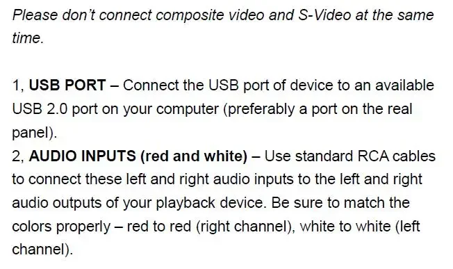 Ezcap158 USB 2.0 Audio Video Capture Card AV S-Video Analog Video Recording for VHS Player V8 Hi8 Camcorder Camera Windows MAC