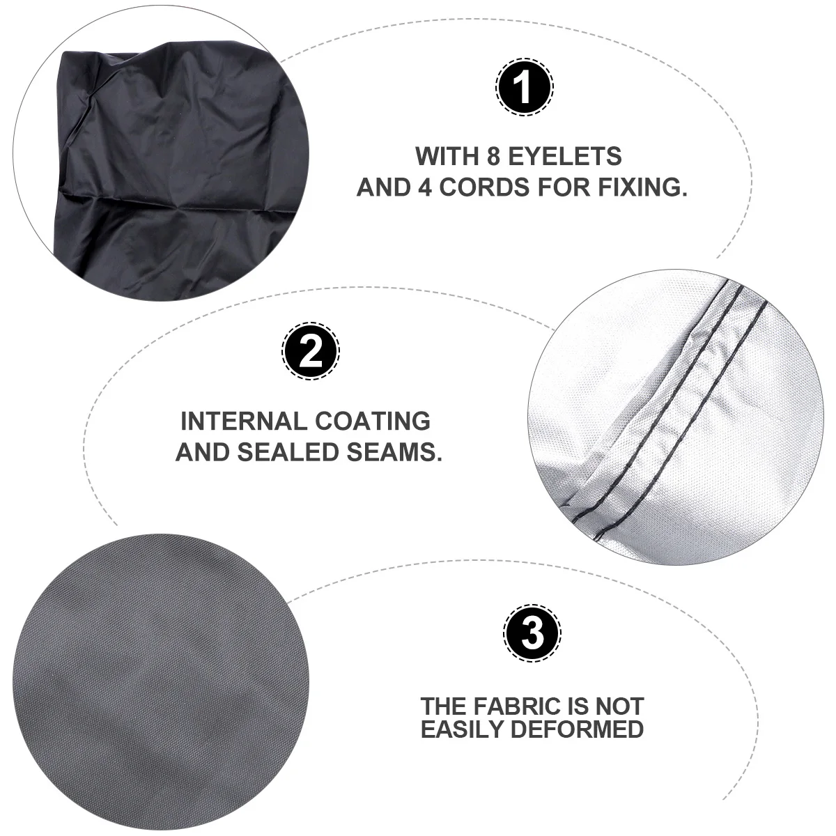 

Waterproof Furniture Cover Extra Strong Tear Resistant UV Eyelets 4 Cords Protects Weather Dust Dirt Picnic