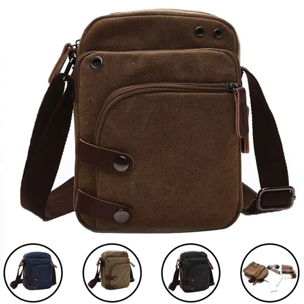 

Casual Men's Canvas Shoulder Bag Vintage Sling Bag Travel Crossbody Bags Messenger Bag