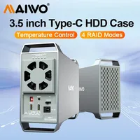 MAIWO 10Gbps Dual Bay 3.5 Inch External Hard Drive Enclosure With 4 RAID Intelligent Temperature-controlled for 2.5/3.5 Inch HDD