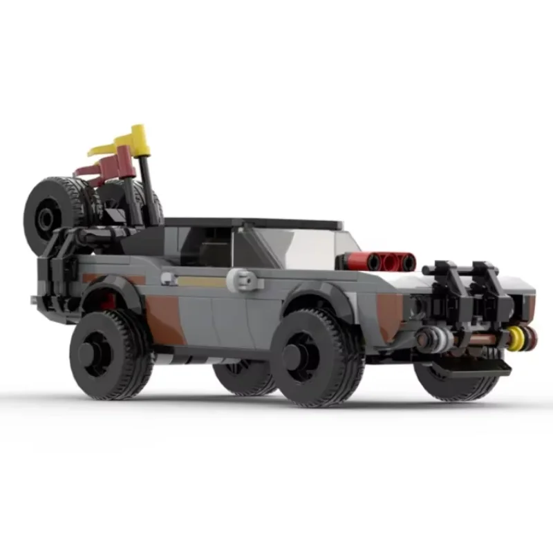 Película loca clásica, estilo de película de ciencia ficción, bloques de coche, camión, vehículo moc modificado 4X4, producto de regalo para fanáticos de la guerra todoterreno