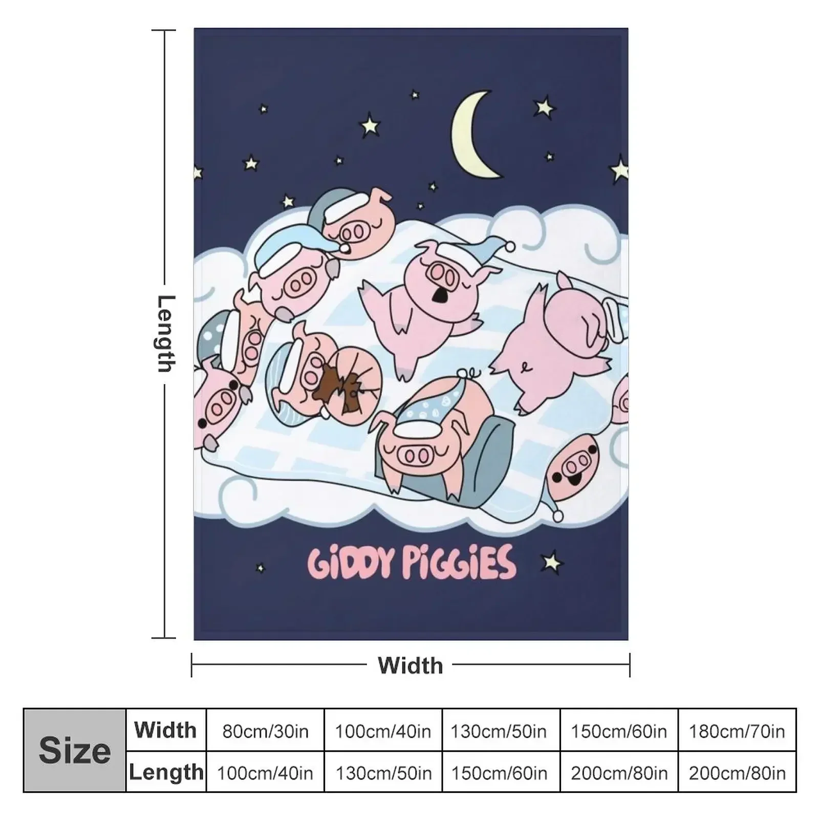 Bedtime Giddy Piggies Throw Blanket Thermals For Travel sofa bed Luxury St Tourist Blankets