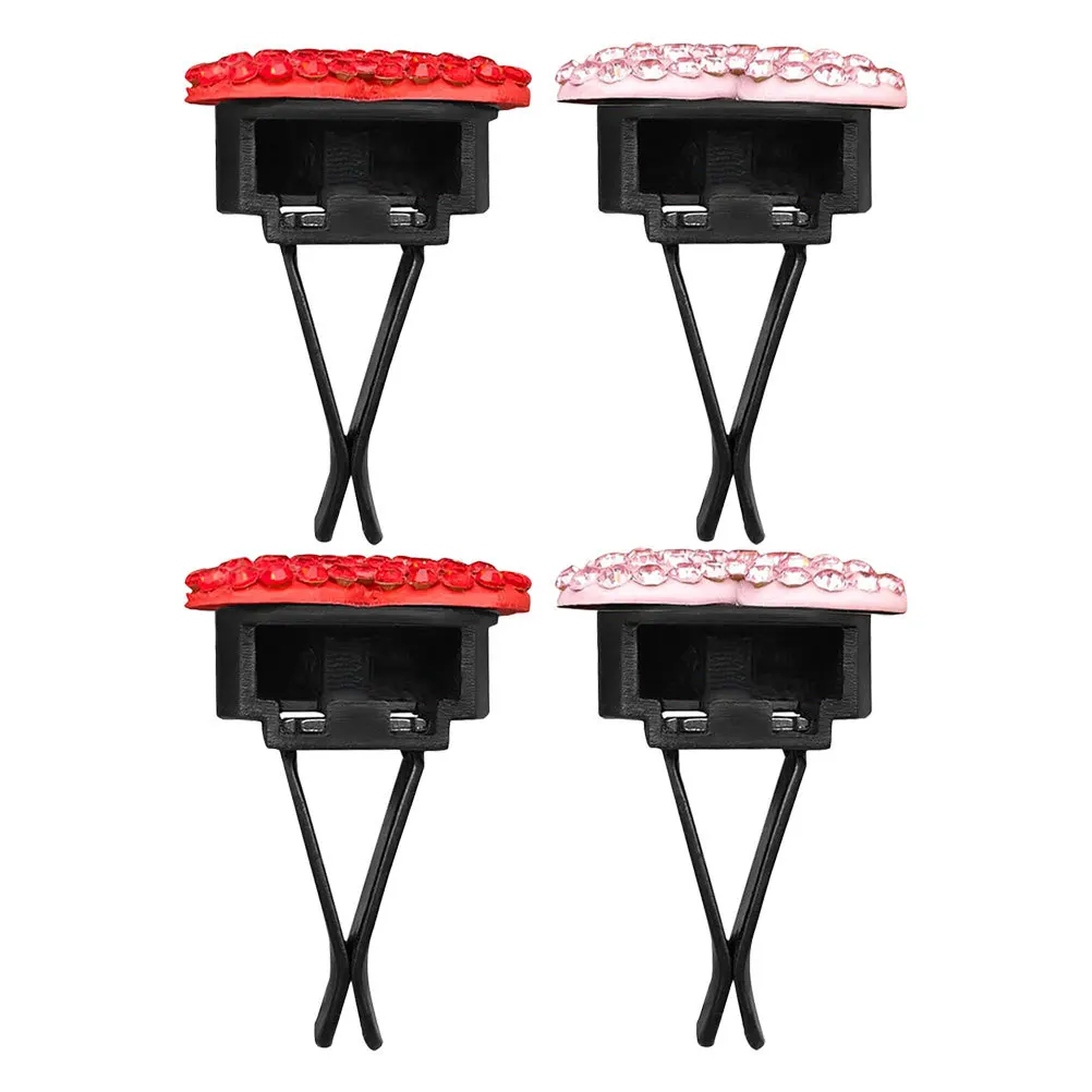 

4Pcs Heart-Shaped Rhinestone Car Air Vent Clips Fragrant Aesthetic Accessories Luxury Interior Decor Car Accessories