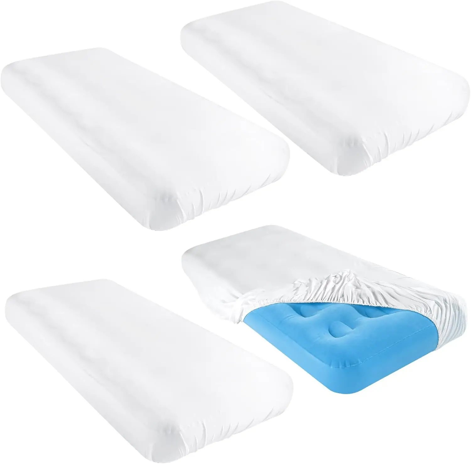 

4 Pcs Kids Inflatable Airbed Fitted Sheets Compatible With Intex Cozy Kidz (Air Mattr Are Not Luded) Polyester Fitted Sheet Fit