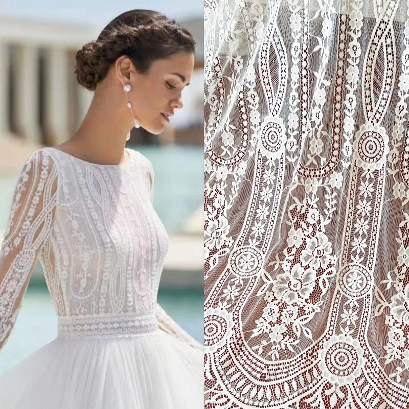 new-fashionable-french-thick-striped-lace-eyelash-high-end-fabric-handmade-wedding-dress-clothing-background-decoration-material