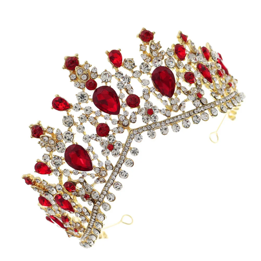 

1pc Retro Crown Accessories Silver Alloy Rhinestone Pearl Tiara Bridal Headdress For Wedding Party Women Girls Hair