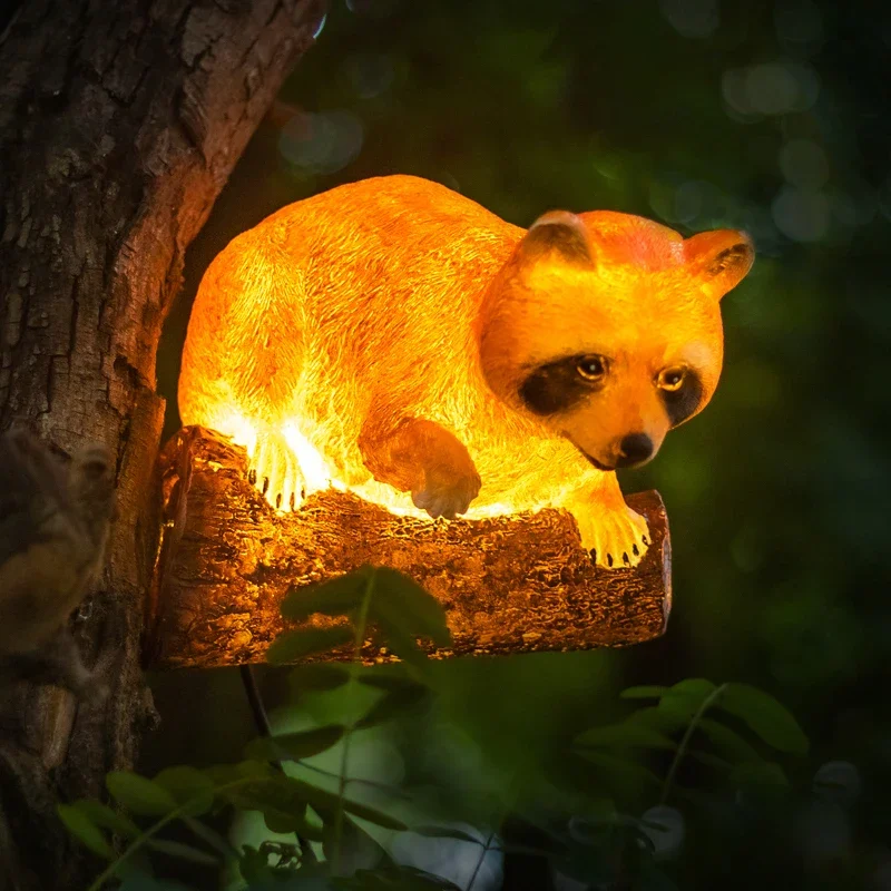 

DC24V Led Animal Garden Light Real Estate Tree Decoration Landscape Lighting Raccoon Home Decor Wall Lamp for Outdoor Wall Lamps