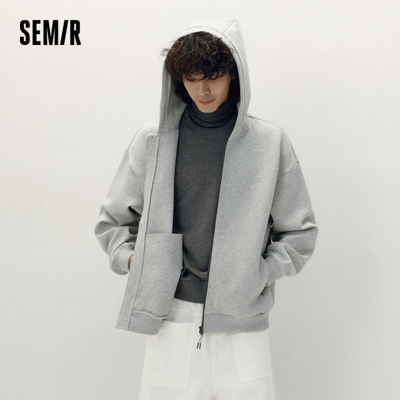 

Semir Jacket Men Hooded Knit Couple Loose 2025 Autumn Menswear Clothing Jackets Soft Knit Fabric Hooded Design Warm Couple Style