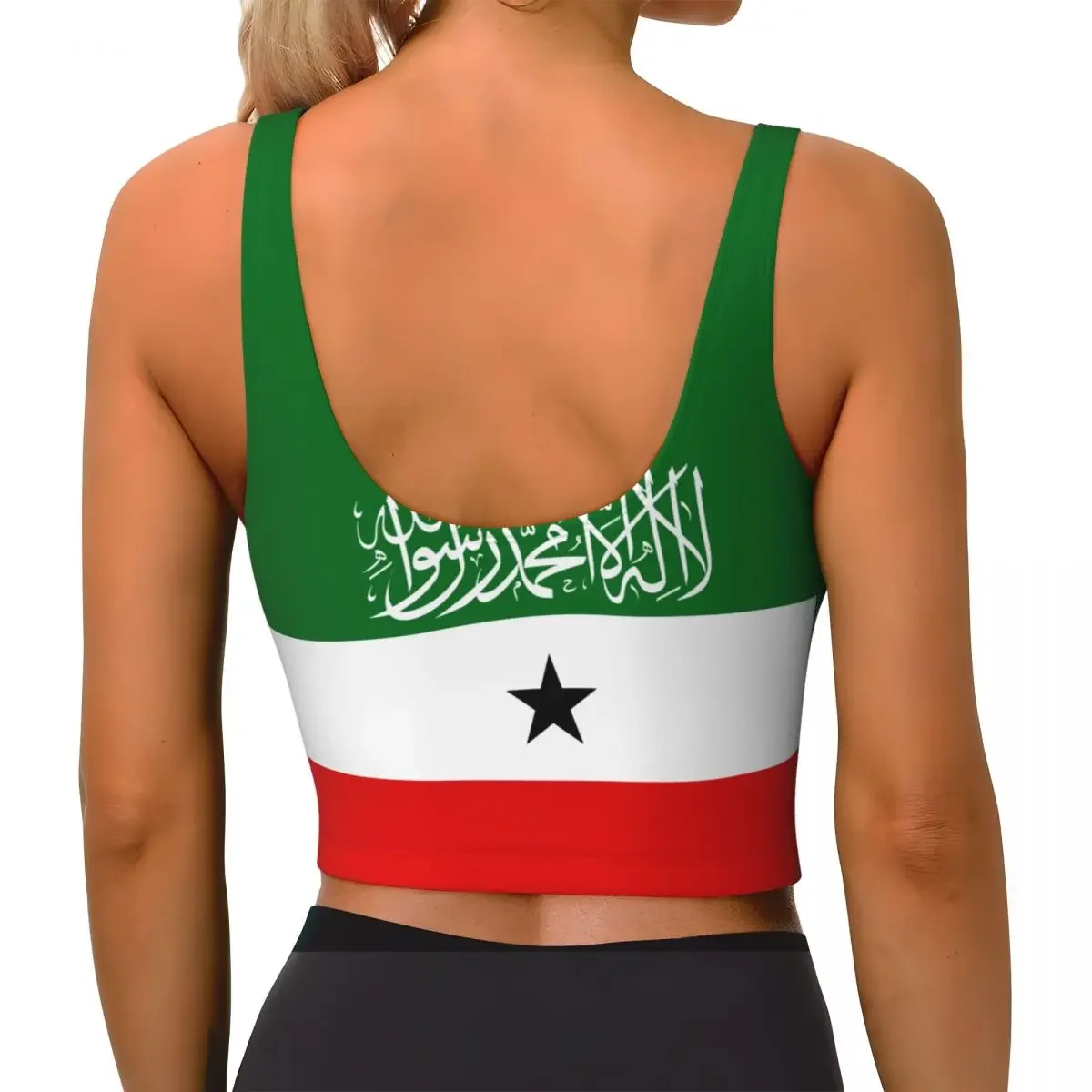 سترة يوجا للنساء للصالة الرياضية قطع علوية قصيرة علم أرض الصومال ملابس الشارع الشهير للتمرين قابلة للتنفس للسيدات