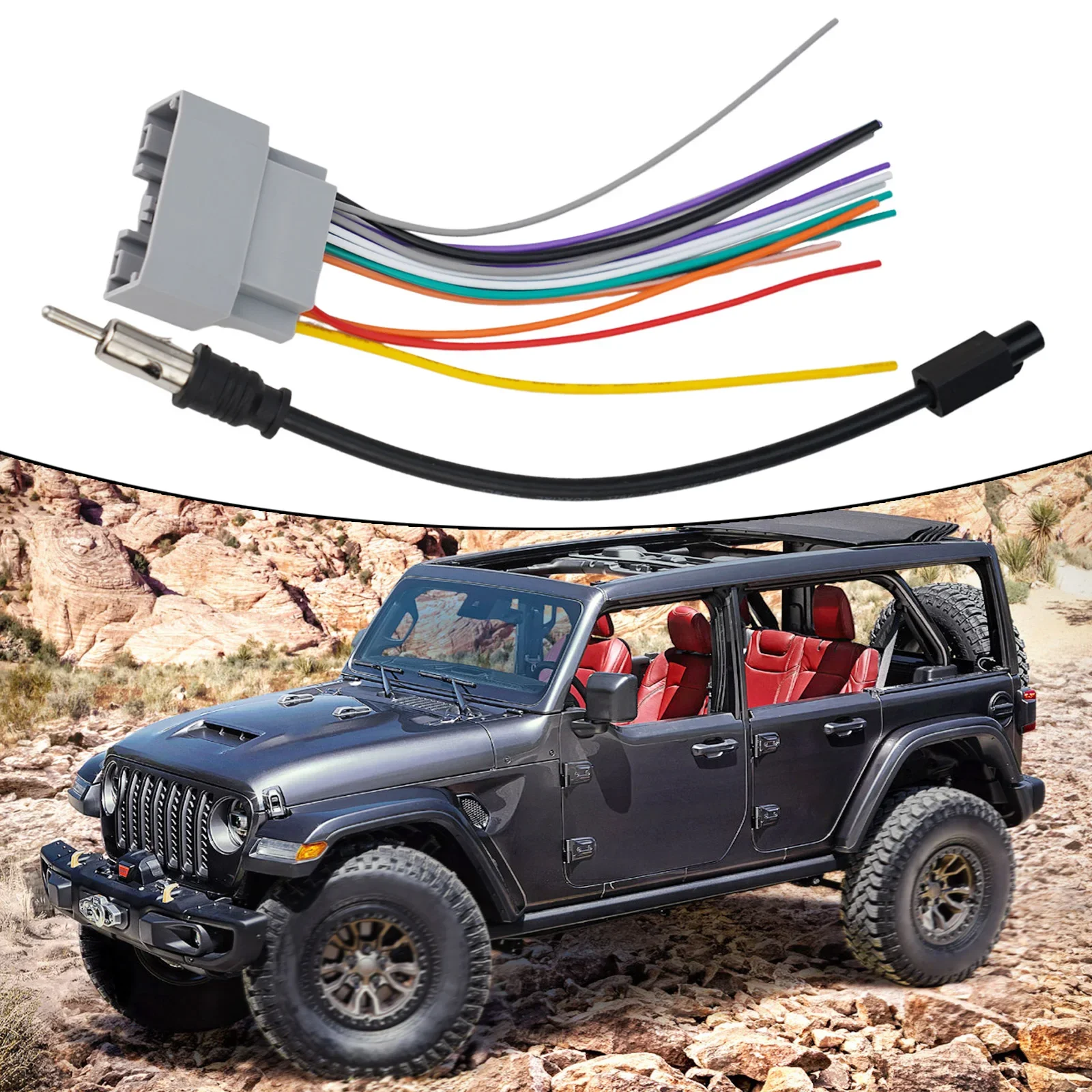 Radio Wire Harness Radio Adapter Cable Antenna Kit Car Repalcement Parts For Cherokee For Jeep For Grand For Jeep For Commander